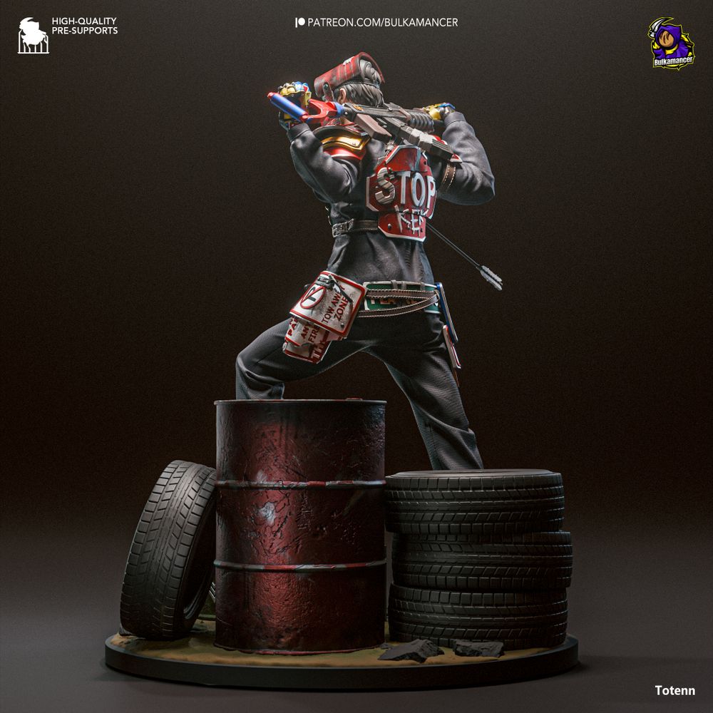 3D Printable Rusty Survivor | 238mm by Bulkamancer Sculpts